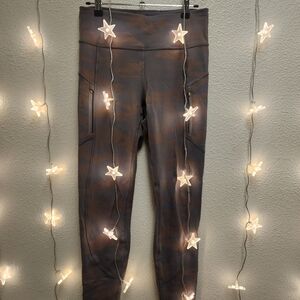 Athleta Taupe Rainier Reflective Leggings